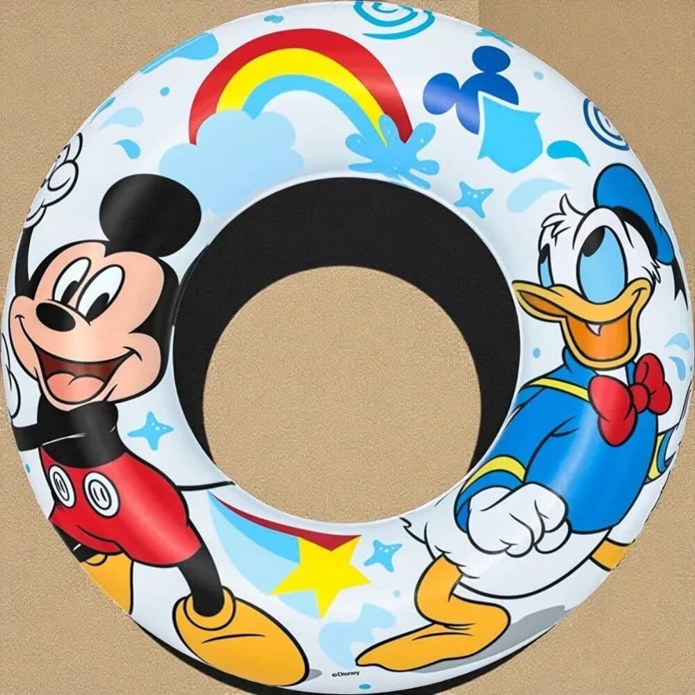Disney Mickey Mouse & Donald Duck Kids Swim Tube Pool Float Ring Ages 3-6 NEW